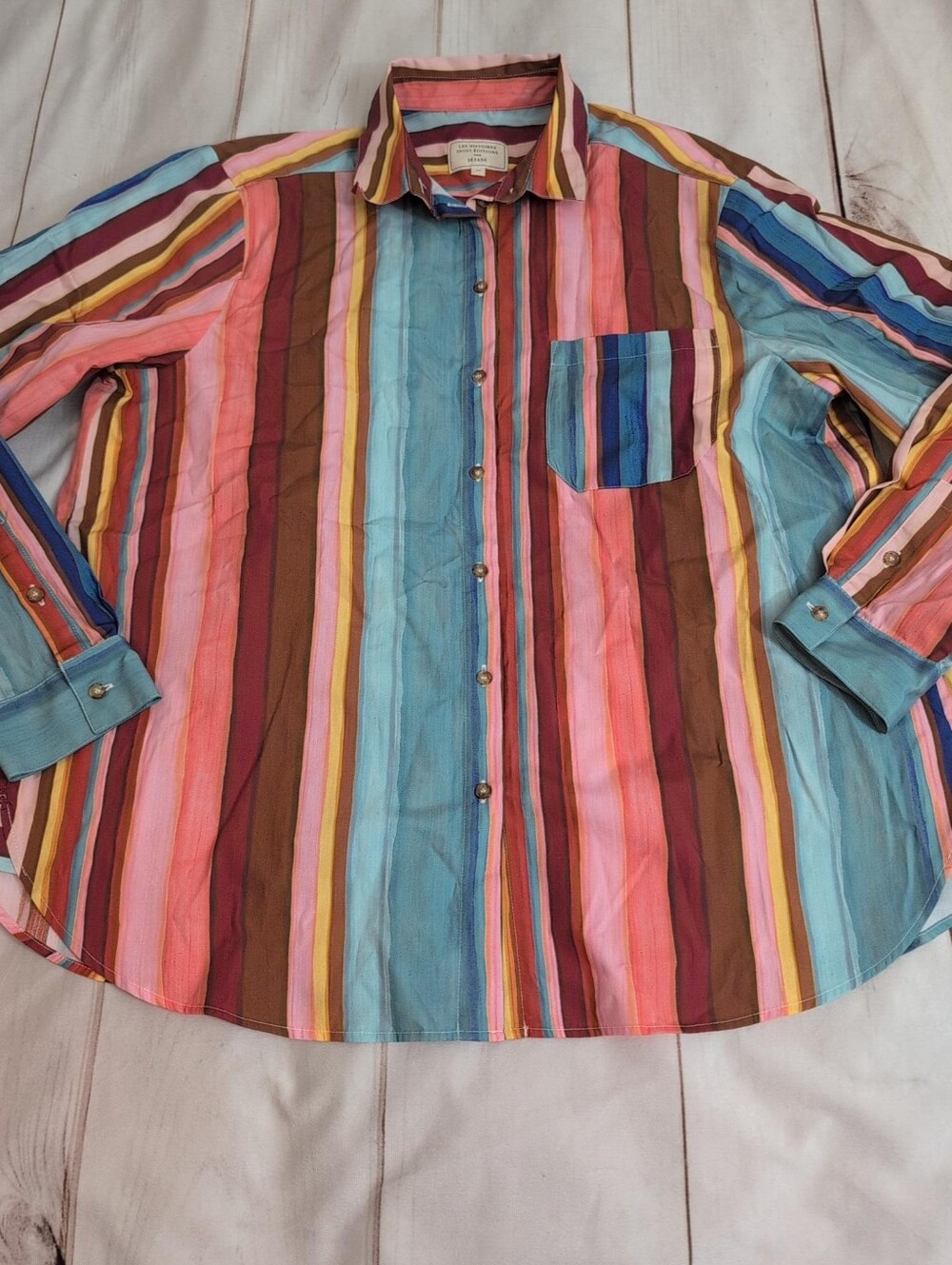 Sézane x Inoui Editions Max Shirt Tuba Stripes Organic Cotton Size 40 US 8